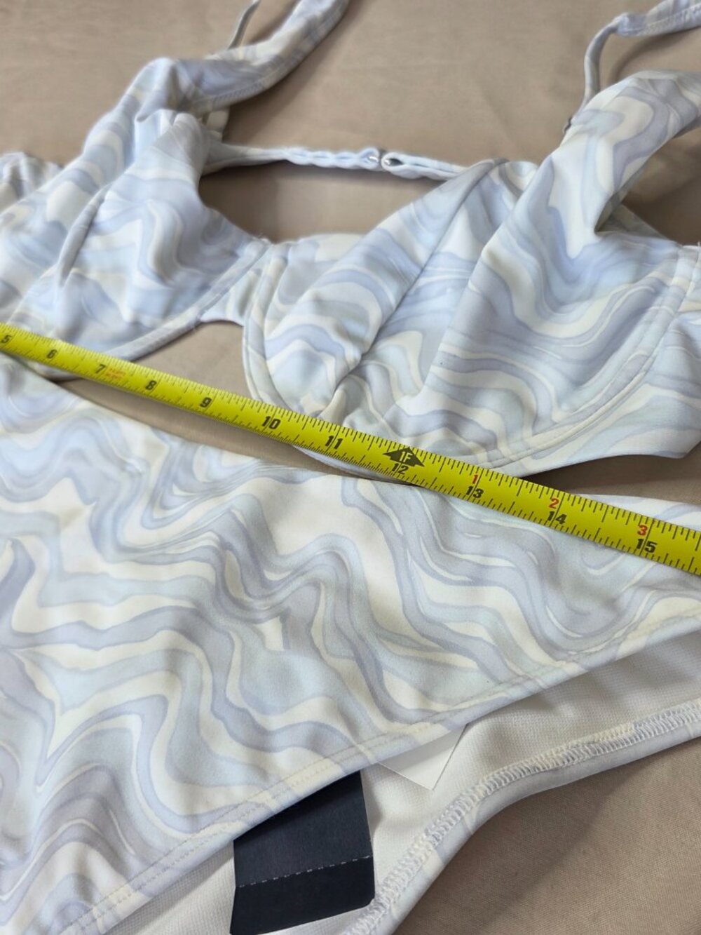 Abercrombie & Fitch NWT Bikini Set Wave Print Underwire Top + Moderate Bottom XL - Picture 15 of 15